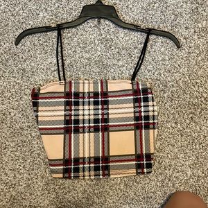 Plaid cropped tank.